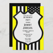 細い黄色い線の退職 招待状 (正面/裏面)
