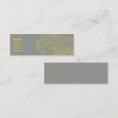 細い黄色い花パターン- スキニー名刺 (正面/裏面)
