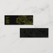 細い黒い花柄- スキニー名刺 (正面/裏面)