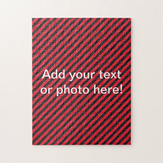 細い黒と赤の対角線のストライプ ジグソーパズル (縦)