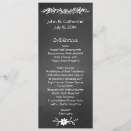 細い黒板の一見の結婚式のテーブルメニュー メニュー