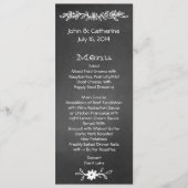 細い黒板の一見の結婚式のテーブルメニュー メニュー (正面)