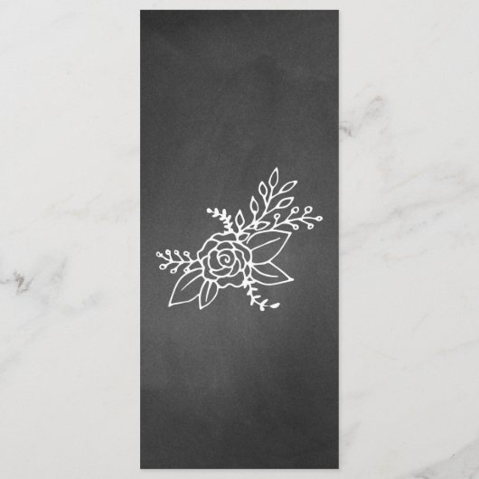 細い黒板の一見の結婚式のテーブルメニュー メニュー (裏面)