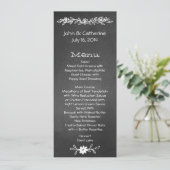 細い黒板の一見の結婚式のテーブルメニュー メニュー (スタンド正面)