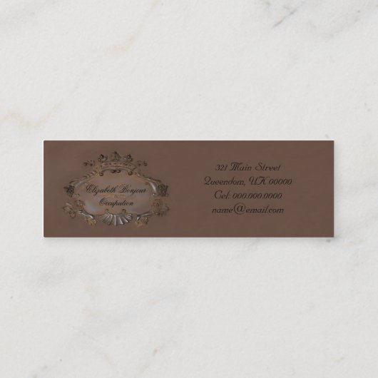 細い~の名刺/紋章の王室のな王冠の頂点に達して下さい スキニー名刺 (裏面)