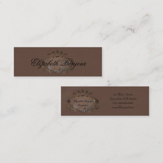 細い~の名刺/紋章の王室のな王冠の頂点に達して下さい スキニー名刺 (正面/裏面)