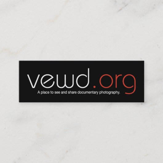 細いVewd媒体のカメラマンカード- スキニー名刺 (正面)