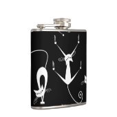 細お洒落い白猫の柄 フラスク (右)