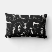 細お洒落い白猫の柄 ランバークッション (裏面)