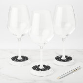 細お洒落い白猫の柄 ワイングラスタグ (セット)