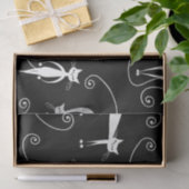 細お洒落い白猫の柄 薄葉紙 (ギフト)