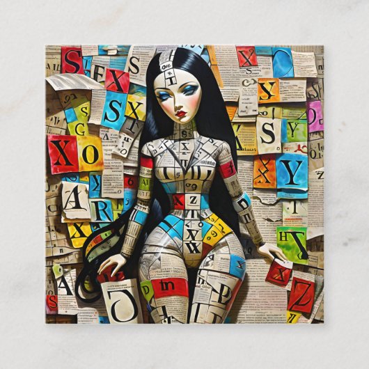 細かいクロスワードは、それらのための完璧な人形である スクエア名刺 (正面)