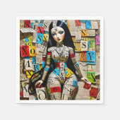 細かいクロスワードは、それらのための完璧な人形である スタンダードカクテルナプキン (正面)