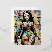 細かいクロスワードは、それらのための完璧な人形である 箔シーズンポストカード (正面/裏面)