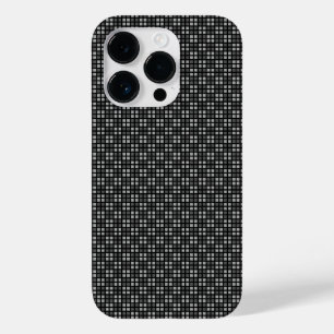 細かいチェック柄のブラックiPhoneプロテクター Case-Mate iPhone 14 Proケース