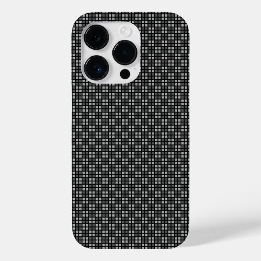 細かいチェック柄のブラックiPhoneプロテクター Case-Mate iPhoneケース (裏面)