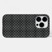 細かいチェック柄のブラックiPhoneプロテクター Case-Mate iPhoneケース (裏面 (横))