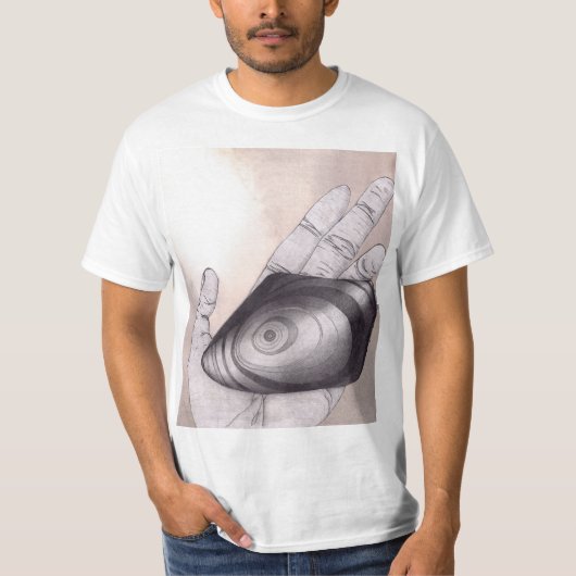 細かいリングが見える黒曜石 Tシャツ (正面)