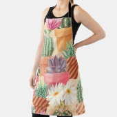 細かい吸汁性とサボテンのシームレスなパターン。 エプロン (インサイチュ)