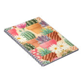 細かい吸汁性とサボテンのシームレスなパターン。 ノートブック (右側)