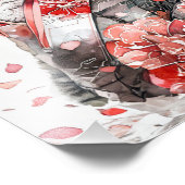 細かい着物を着た芸者の猫は優雅に着飾る フォトプリント            (角)