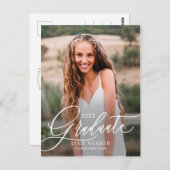 細かく書かれた卒業発表葉書 ポストカード (正面/裏面)