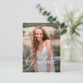 細かく書かれた卒業発表葉書 ポストカード (スタンド正面)