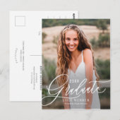 細かく書かれた卒業発表葉書 ポストカード (正面/裏面)