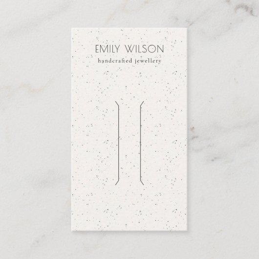 細かく柔らかい白のセラミックテクスチャのヘアピンディスプレイ 名刺 (正面)