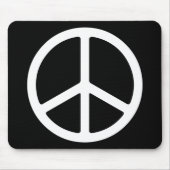 細く白いピースマーク マウスパッド (正面)