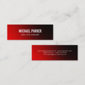 細く赤くはっきりしたな文字のスタイリッシュなプロフェッショナル スキニー名刺 (正面/裏面)