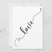 細エレガントかなタイポグラフィ、黒の白結婚色 招待状 (裏面)