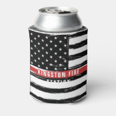 細グランジ赤線消防署のフラグ名 缶クーラー (缶裏面)