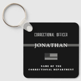 細パーソナライズされた銀線矯正官 キーホルダー