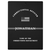 細パーソナライズされた銀線矯正官 クリップボード (裏面)