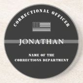 細パーソナライズされた銀線矯正官 コースター (正面)