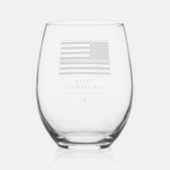 細パーソナライズされた銀線矯正官 ステムなしワイングラス (裏面)