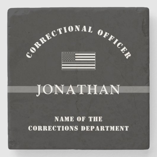 細パーソナライズされた銀線矯正官 ストーンコースター (正面)