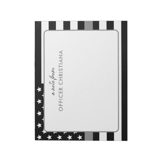 細パーソナライズされた銀線矯正官 ノートパッド (回転)