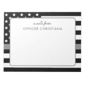 細パーソナライズされた銀線矯正官 ノートパッド (正面)