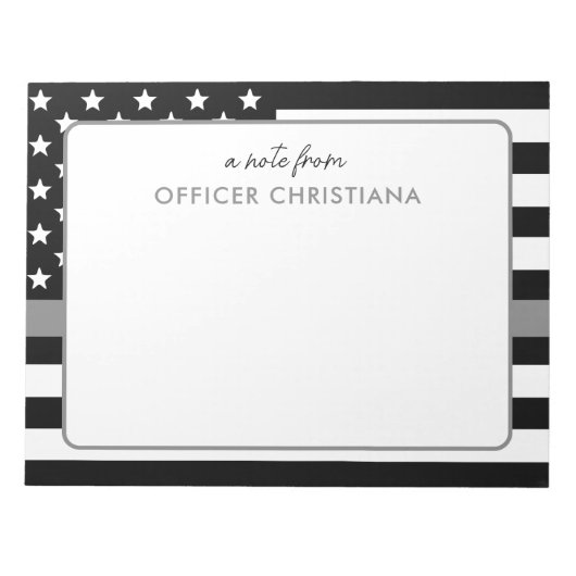 細パーソナライズされた銀線矯正官 ノートパッド (正面)