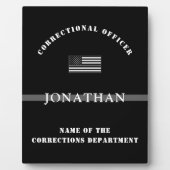 細パーソナライズされた銀線矯正官 フォトプラーク (正面)