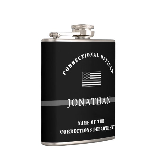 細パーソナライズされた銀線矯正官 フラスク (右)