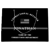 細パーソナライズされた銀線矯正官 ラージペーパーバッグ (正面)