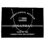 細パーソナライズされた銀線矯正官 ラージペーパーバッグ (裏面)