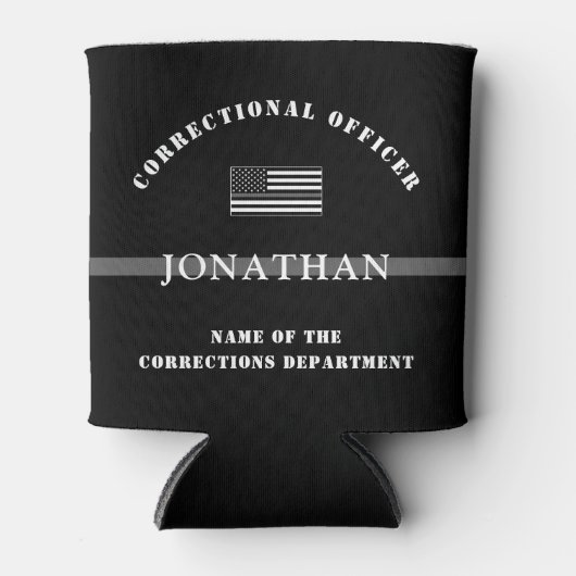 細パーソナライズされた銀線矯正官 缶クーラー (正面)