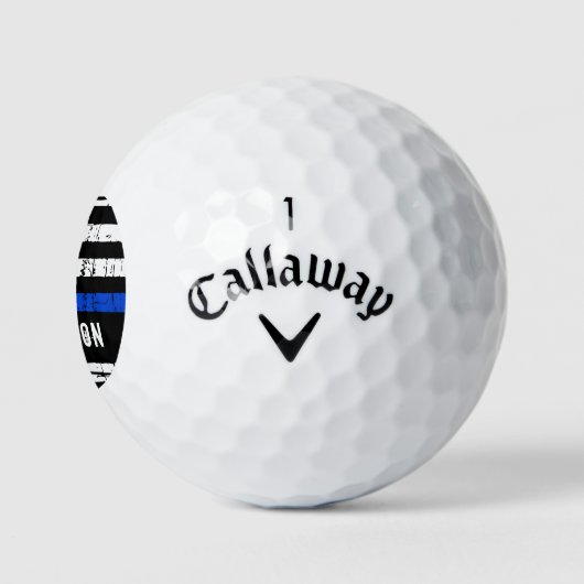 細パーソナライズされた青ライン旗警察官 ゴルフボール (ロゴ)