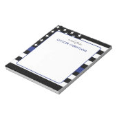 細パーソナライズされた青ライン旗警察官 ノートパッド (回転)