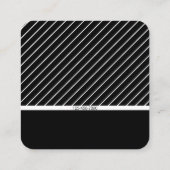 細モダンいストライプのミニマル スクエア名刺 (裏面)