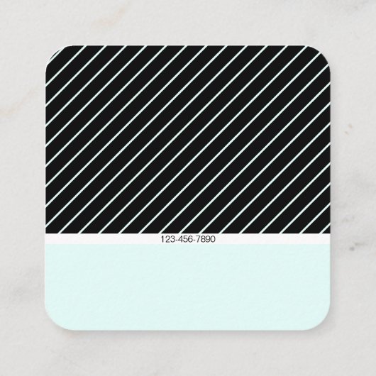 細モダンいストライプのミニマル スクエア名刺 (裏面)